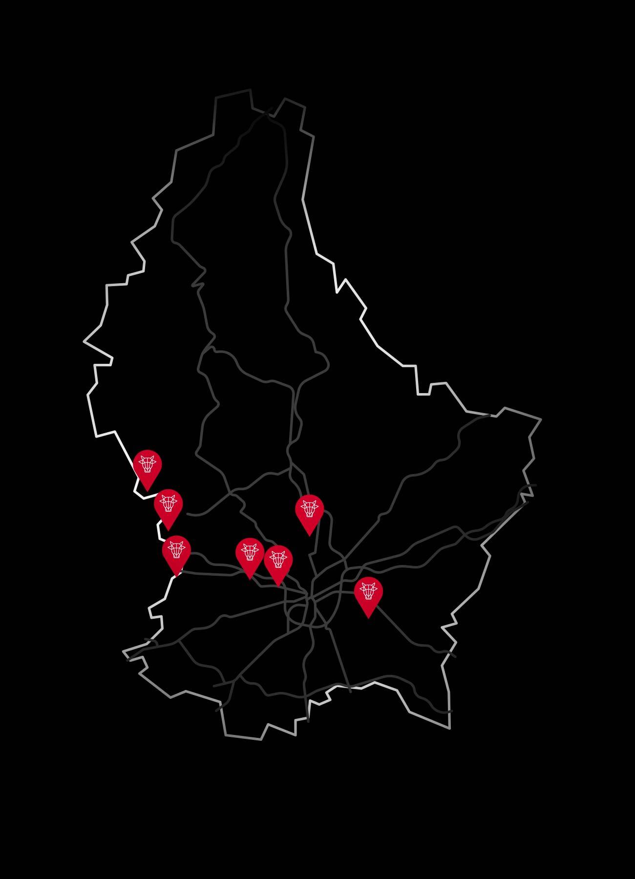 Carte points de vente boucherie Kirsch